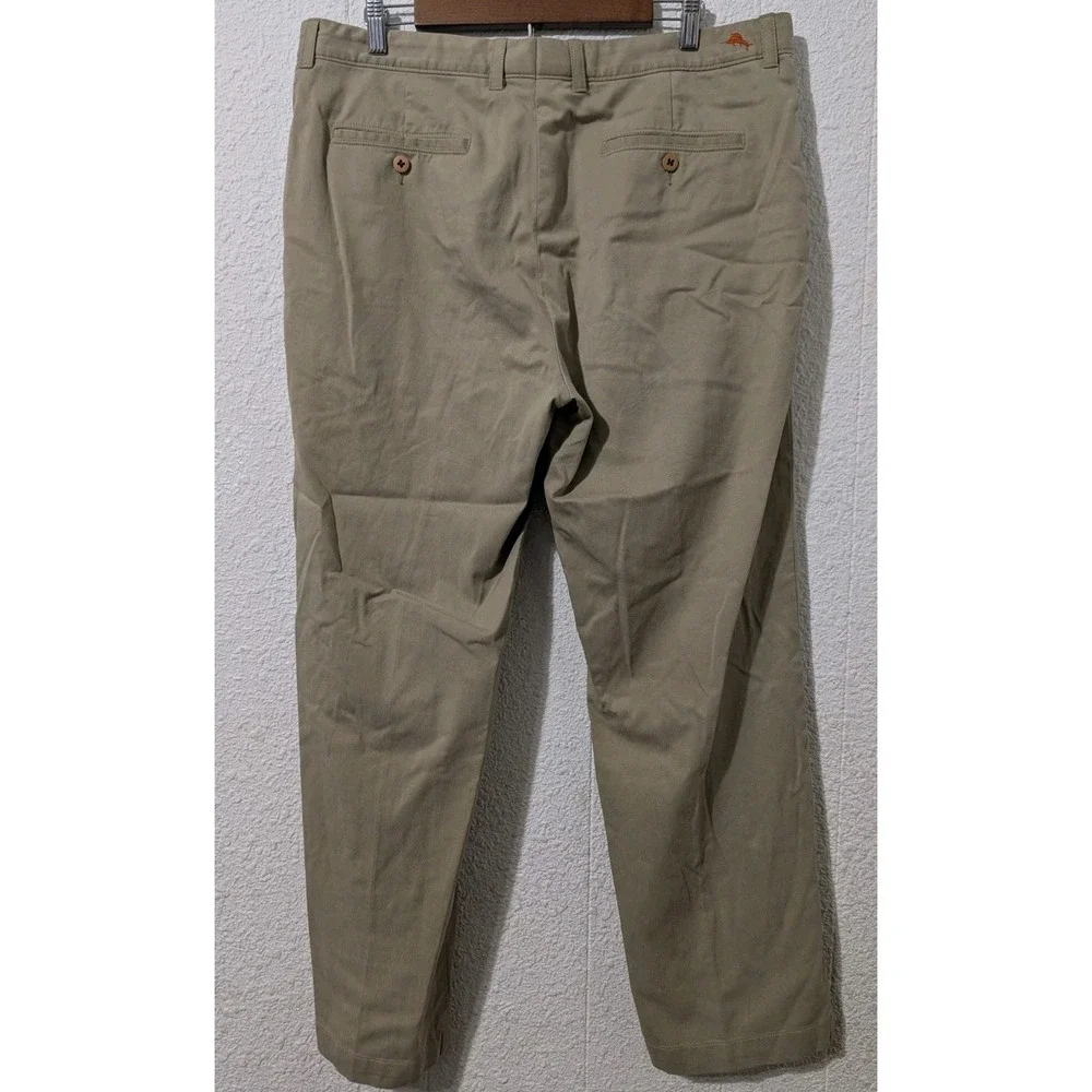 Tommy Bahama Boracay Flat Front Chino Pants Mens 36x30 Beige Stretch